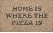 Outdoor Entrance Front Door Mat Home Is Where the Pizza Is Doormat Non Slip Rubber Backing for Home Inside Outside Patio Entryway High Traffic Areas Funny Floor Welcome Mats