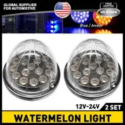 2PCS LED Watermelon Lights Ambe/Blue Turn Signal and Side Marker Light Lamps (for: Renault)