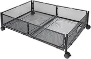 Angoily Drawers Storage Shelves Bed Storage Organizer Under Bed Storage Containers with Wheels Storage for Small Bedrooms Under Bed Storage with Wheels Stainless Steel Pulley Storage Cart