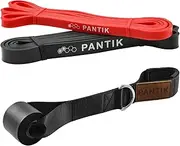 PANTIK Resistance Bands Set with Door Anchor for Women and Men Pull up Bands Exercise Loop Band for Body Stretching Powerlifting Yoga Pilates Resistance Training red Black