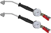 Cabilock 2 Pcs Tire Inflator with Pressure Gauge Quick Connect Tire Pump Chuck Adapter for Air Compressor Lightweight Portable Design with Elbow Connector for Car Motorcycle Bicycle