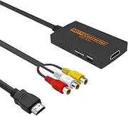 RCA to HDMI Converter, Composite to HDMI Adapter, Support 1080p, PAL/NTSC Compatible N64/GAME Cube/PS2&1/WII/Xbox/DVD ect