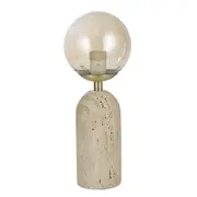 Amalfi Soloman Travertine Table Lamp Natural 15x15x35cm