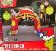 11' WIDE WELCOME TO WHO-VILLE GRINCH ARCHWAY INFLATABLE DR SUESS YARD DECOR NIB
