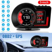 Double Screen Smart OBD2+GPS HUD Gauge Head Up Car Digital Display Speedometer