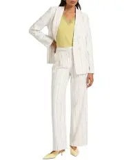 [Marcs] Monza Wide Leg Stripe Pant in White