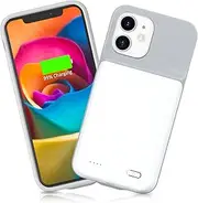 [SlaBao] Battery Case for iPhone 12/12 Pro, 6000mAh Portable Charging Case, Carplay Supported Rechargeable Battery Pack for Apple 12/12 Pro Backup Charger Case,6.1 inch White