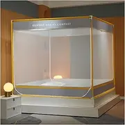 Mosquito Net Bed Canopy Portable Travel Mosquito Nets Foldable Three Door Mosquito Camping Bedcover Curtain Home Textiles Decor Bed (Color : Grey, Size : 4 Foot Bed)