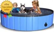 Pet Swimming Pool for Large Dogs, 63"X12" Collapsible Dog Pool, Foldable Kiddie