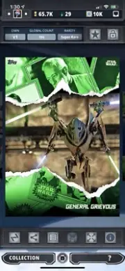 Topps Star Wars Card Trader 2015 Shred Bundle Variant - General Grievous - 186cc