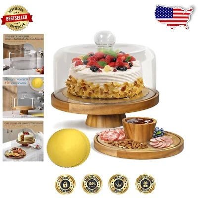 Sophisticated 12" Cake Display with Glass Lid - Ideal for Parties & Celebrations