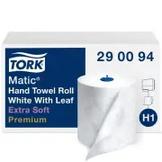Tork Matic Extra Soft Paper Hand Towel Roll White with Blue Leaf H1 Premium H...