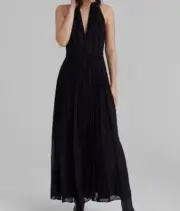 $329 Club Monaco Textured Zig Zag Dress In Black. Size 6 (G)