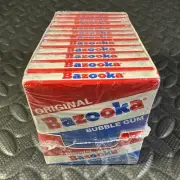 12-PACK DISPLAY BOX BAZOOKA ORIGINAL FLAVOR BUBBLE GUM WALLET SIZE 6 PER PACK