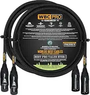 2 Units - 5 Foot - WBC-PRO-Quad Ultra-Silent Ultra-Flexible Balanced Star-Quad Cable with Neutrik Male & Female XLR Plugs & Black Tweed Jacket