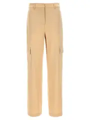 [Michael Michael Kors] Michael Michael Kors-Satin Cargo Pantaloni Beige-Donna 4 Beige