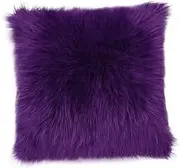 Ciieeo 1Pc Fluffy Purple Cushion Cover Imitation Wool Plush Throw Pillowcase for Cozy Home Decor Soft and Skin Friendly Design for Winter Warmth and Relaxation