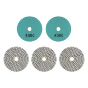 5pcs 4" Grit 5000 Diamond Polishing Pad Wet/Dry for Stone Concrete Marble Quartz