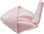 Quick Drying Hair Cap Thicken Coral Fleece Towel for Fast Hair Absorption Lightweight Portable for Travel Home Use Cherry Blossom Pink