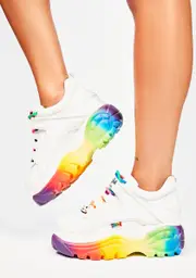[Buffalo London] Rainbow Classic Low Platform Sneakers