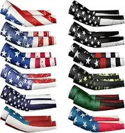 [Newcotte] 12 Pairs Arm Sleeves for Kids Compression Arm Sleeve UV Protection Breathable Baseball Cooling Sleeves 4-9 Years