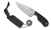 Spyderco Knives Subway Bowie FB48PBK Fixed Blade Knife Stainless Black FRN
