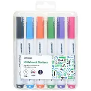 J.Burrows Whiteboard Markers Chisel Assorted 6 Pack