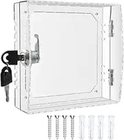 Thermostat Cover Lock, Wall Mounted Lock Box, Thermostat Protection Box, Lockable Thermostat Cover, Tamper Proof Thermostats Cover with Lock, Clear Wall-Mounted Case for Protecting