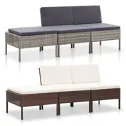 3 Piece Garden Lounge Set with Cushions Patio Poly Rattan Multi Colours vidaXL
