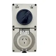 3 Pin Flat Single Phase 10A Industrial Combination Switch Socket Outlet 250V