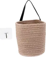 [Parliky] Versatile Wall Hanging Basket Storage and Decor Brown Cotton Roped Sundries Bin