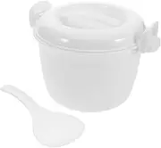 HEALEEP Microwave Rice Cooker Soup Bowl Portable Meal Prep Container High Temperature Resistant for Home Office More Multifunctional Microwave
