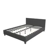 Milano Decor Sienna Luxury Bed With Headboard Charcoal - King Single