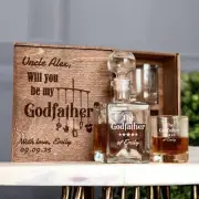 The Godfather Gift Set with Decanter, 2 or 4 Glasses – Whiskey Box for Men