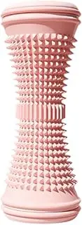 Foot Roller Deep Tissue Muscle Massage PVC Feet Massager Portable Reflexology Tool Plantar for Muscle Foot Arms Heel Back, Pink
