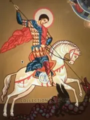 Printed needlepoint Tapestry Gobelin Canvas Only 30 X40 Cm St George Rto