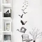 Self-adhesive Wall Decal Book Knowledge Open Book Fly Birds Wall Sticker Porch