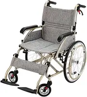 Wheelchair Aluminum Lightweight Wheelchair W/Handbrakes Foldable Portable Self-Propelled Wheelchair W/Adjustable Pedals Travel Transport Chair for Elderly Driving Trolley