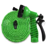 NEW HOT! 50 Feet 50FT Expandable Flexible Garden Water Hose+Spray Nozzle Green
