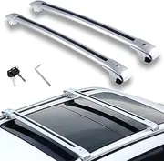 2PCS fit for Benz ML350 W164 2006-2012 Lockable Roof Rail Rack Crossbars Cross Bars Aluminum Alloy Silver