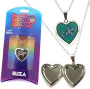 [STANDS OUT] ELIZA PERSONALISED HEART SHAPED NAMED MOOD LOCKET FUN GIFT PRESENT, Zinc