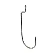 Gamakatsu Worm Hook #2/0 O'Shaughnessy Offset Ringed Eye NS Black 6/Pk 07412