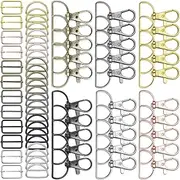 [kowaku] 90x Lobster Claw Clasps Metal Lanyard Snap Hooks Belt Buckle Slide Buckles D Rings for Bag Making Luggage Garment Belt