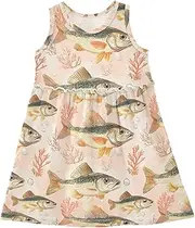 [Caihoyu] Girls Summer Tank Dresses Toddler Kids Swing Casual Spring Dresses Easter Outfit, Multicolor09, 6 Years