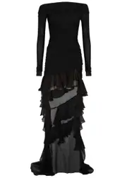 Blumarine Ruffle-trimmed Stretch-jersey Dress - Black - IT44 (UK12 / M) IT44 (UK12 / M)