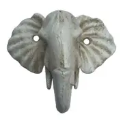 Cast Iron White Elephant Wall Hook Hanger 13cm