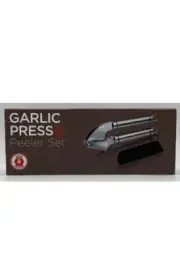 Alpha Grillers Heavy Duty Stainless Steel Garlic Press & Peeler Set, Brand New