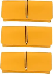 [Minkissy] Glasses Storage Bag Glasses Organizer Glasses Case Hard Shell Sunglasses Case Women Glasses Holder for Nightstand Ladies Pouch Eyeglass Case with Clip Blue Yellow Leather