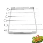 Stainless Steel Kebab Skewers with Foldable Shish Kebab Rack BBQ Skewers Rack