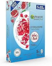 Garnier SkinActive Hydra Bomb Tissue Face Mask Pomegranate 5x Pack, 5 count